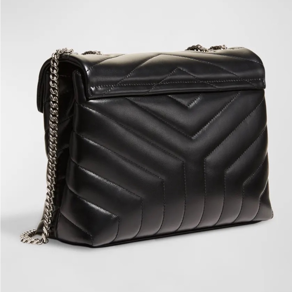 NWT YSL Loulou Small Matelasse Calfskin Flap Bag w/ Metal Straps - Picture 7 of 14
